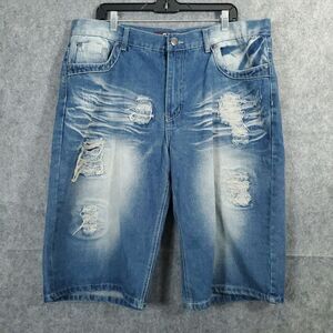 Vintage & Denim GS 115 Shorts Men Size 38 Blue Bermuda Denim Urban Disestresed